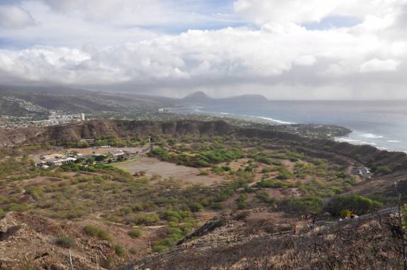 Vista da cratera de Diamond Head, em Honolulu, na ilha de Oahu, no Havaí